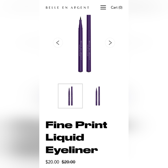Belle En Argent Fine Print Liquid Liner in Black BNIB - Picture 7 of 8
